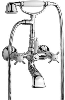 Tres Griferia - Grupo Baño‑Ducha Excéntricas Con Silenciador. Ducha Móvil Anticalcárea Y Flexo Doble Engatillado. (5241700361)