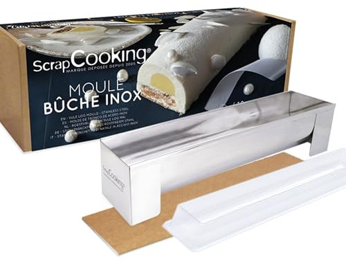 ScrapCooking 1910 Stampo per Tronchetto e Inserto in Acciaio Inox Multicolore 30 x 8 x 6,5 cm