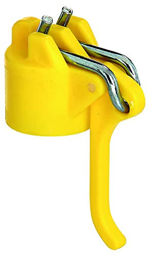 Alberts 654252 Cabezal tensor de cordel para postes de tendederos | Plástico, amarillo | Para tubos de Ø 42 mm