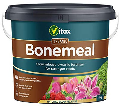 Vitax Bonemeal, Organic Fertiliser, Slow Release, Encourages Healthy Root Development, For All Plants, Vegetables And Fruit Trees- 5Kg Tub