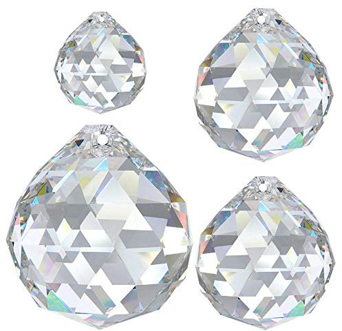 Regenbogenkristall 4 TLG. Kugelset 20mm & 30mm & 40mm Crystal 30% PbO ~ Feng Shui Suncatcher