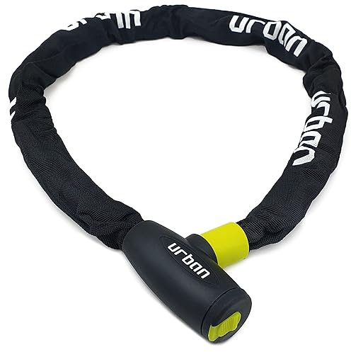 URBAN XK100 Lucchetto Bici Antifurto, Catena 100cm ø8mm Acciaio Temperato, Serratura ad Alta Sicurezza, Più Compatta e Facile da Trasportare, Antigraffio, Antifurto Versatile per Bici, Moto o Scooter