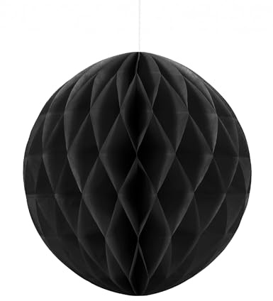 Boule en papier alvéolé noir Halloween