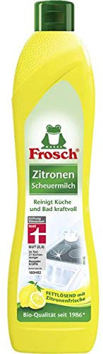 Frosch - Latte abrasivo al limone, 500 ml, pulisce la cucina e il bagno potente, sgrassante con freschezza di limone