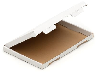 KK Verpackungen Großbriefkartons 220 x 155 x 15 mm Weiß DIN A5 (Außenmaß 239 x 160 x 20 mm) | 50 Stück, Versandkartons Faltschachteln Großbrief Post-Kartons für Warensendungen Büchersendungen (GB04-1)