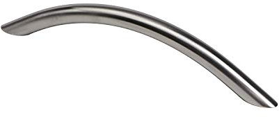 GedoTec Bogengriff Edelstahl matt gebürstet - LORA | 1 Stück - Kommoden-Griff mit Schrauben | Lochabstand: 96 mm - Schrankgriff: Ø 10 mm | Maße: (L x B x H) 115 x 10 x 96 mm | Schubladengriffe