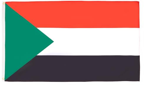 AZ FLAG - Bandera Sudán - 150x90 cm - Bandera Sudanés 100% Poliéster ligero Con Ojales de Metal integrados - 80g
