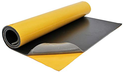 FORTIS POLSTER Akustik Schaumstoff selbstklebend 200 x 100 x 1 cm - Dämmschaumstoffplatte mit PUR-Folie, selbstverlöschend, für Fahrzeugdämmung, Motorhaube, Maschinen und Ventilationsschächte