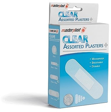 Masterplast 100 Clear Assorted Plasters Waterproof