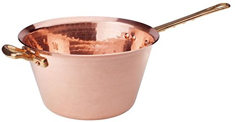 Pentole Agnelli ALCM165M18 Chaudron en cuivre avec poignée en laiton, 18 cm