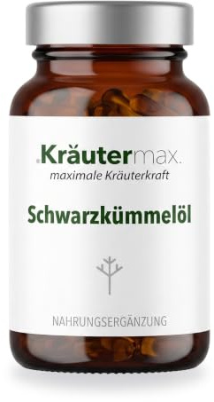 Kräutermax Schwarzkümmelöl Kapseln, 1000 mg, Ägyptisches Schwarzkümmelöl Hochdosiert, 90 Stück