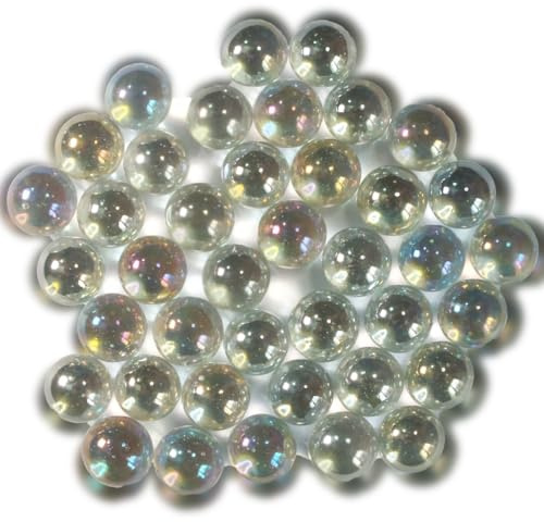 40 Billes Couleur Cristal Irisé - Billes en Verre 14 mm
