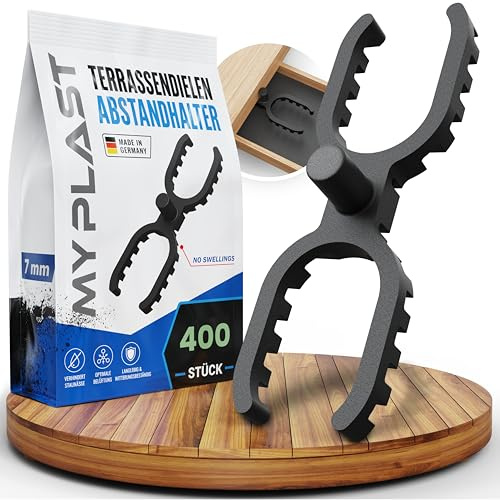 Separador para tablas de terrazas, 7 mm, paquete de 400 espaciadores de 7 mm.