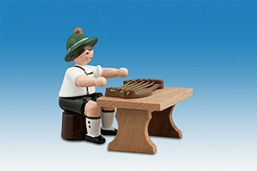 Rudolphs Schatzkiste Holzfigur Musikanten mit Hut und Zither sitzend Höhe 7cm NEU Ganzjahresfigur Seiffen Erzgebirge Figur Dekoration Holzfiguren Weihnachten Fensterschmuck Spielzeug Deko