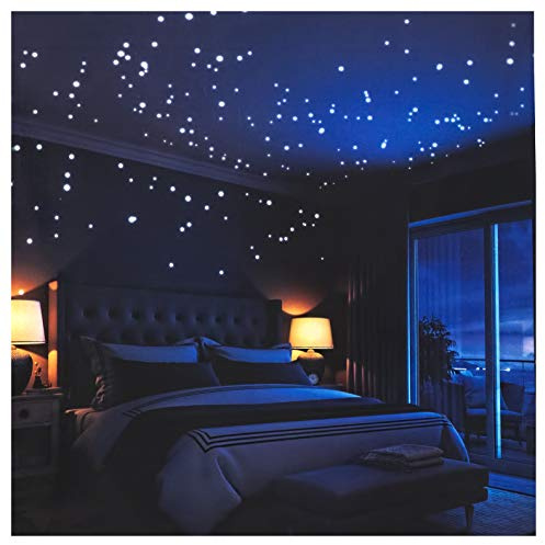 Glow in The Dark Stars Wall Stickers, Adhesive Dots Stars and Moon for Starry Sky, Galaxy Decor Bright and Realistic for Any Room,324 Ceiling Stars Wall Decals, Space Decal for Kids Bedroom