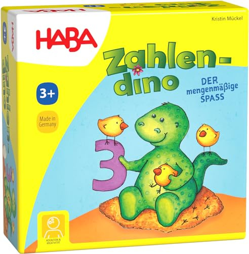 HABA Zahlendino – Lernspiel zum Zahlen Lernen & Mengen erkennen – Mathe Hilfe für 1. Klasse & Schulanfang – Geschenk zur Einschulung Mädchen & Jungen – Zahlenraum 1-10