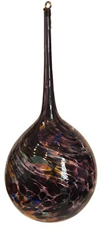 Oberstdorfer Glashütte Tropfen zum hängen Kugel zum hängen bunter Glastropfen Ornament zum hängen schwarz, bunt mundgeblasen Fensterdekoration Länge ca. 18-20 cm