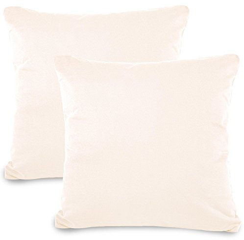 aqua-textil Classic Line Baumwoll Kissenbezug 2er-Set 80 x 80 cm Schnee weiß e Kissen Bezug Reißverschluss Jersey Kissenhülle