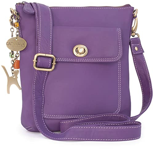 Catwalk Collection Handbags - Borsa a Tracolla Piccola in Vera Pelle - Borsetta Donna - Borsa a Mano con Tracolla Regolabile - Laura