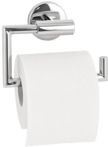bremermann Bad-Serie Lucente - Toilettenpapierhalter zum Kleben oder Bohren, Toilettenpapierrollenhalter mit Soft-Close Funktion, WC-Rollenhalter, Toiletpaper Holder, aus Edelstahl verchromt
