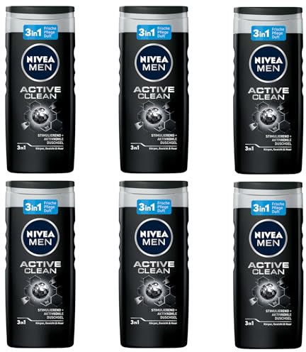 Nivea Men Active Clean Lot de 6 shampoings gel douche pour homme