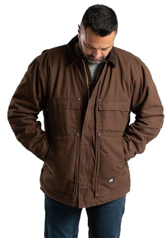 Berne Men's Original Washed Chore Coat, X-Large Tall, Bark