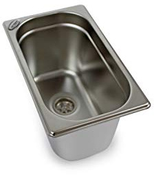 Edelstahl Spülbecken Camping Spüle Waschbecken Caravan + Ablauf 265x160x150mm (ad-ideen)