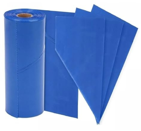 Tezraftaar® 100 x Disposable Icing Piping Bags 21 Blue Non Sticky Savoy Pastry Bag for Cake Muffins Desserts Decoration