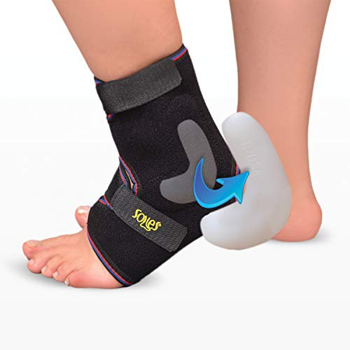 SOLES Tutore in Neoprene per Malleolo e Caviglia, Adatta ad Entrambi i Piedi - Respirante, Soffice, Flessibile, Confortevole Riduce il Dolore Previene le Lesioni -Regular, Taglia Unica