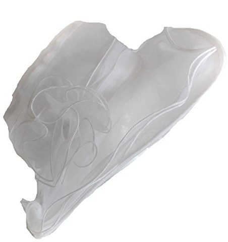 Caprilite mode vit hatt fascinator bröllop dam dag race ascot hatinator brätte organza, Vitt, en storlek