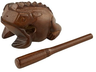 Meinl Percussion Wooden Frog Instrument - Mittelgroßes Güiro in Froschform - Inklusive Holzstreicher - Holz, Braun (FROG-M)