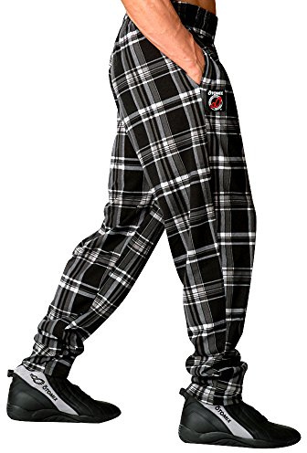 Otomix Men's Baggy Bodybuilding Workout Pants Plaid (Medium)