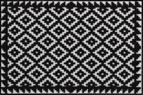 Salonloewe Fussmatte Tabuk Black & White I Schmutzfangmatte & Fußabtreter für Innen 50 x 75 cm