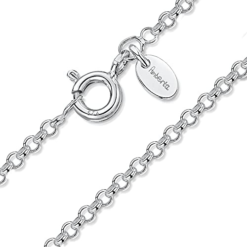 Amberta 925 Sterlingsilber Damen-Halskette - Erbskette - Rolokette - 1 mm Breite - Verschiedene Längen: 40 45 50 55 60 70 cm (70cm)