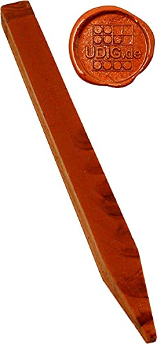 UDIG Siegellack Maxi Kupfer, 1 Stange, 21 cm, ca. 70 g Siegellackstange Kupferfarbend für brechende Siegel