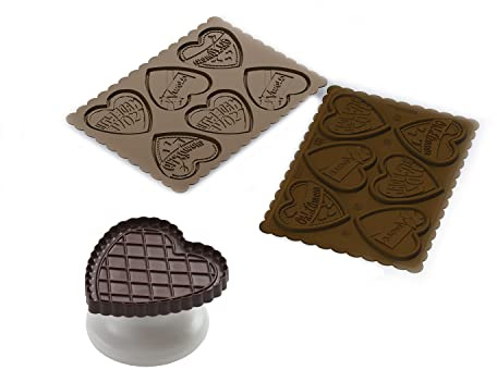 silikomart | CKC06 Silikonform für COOKIE LOVE SLIM Pralinen, Antihaft, 6 Pralinen, 1er Pack Form für Süßigkeiten, Easy Choc, 64 x 63 mm, h 5 mm, Volumen 51 ml, Made in Italy