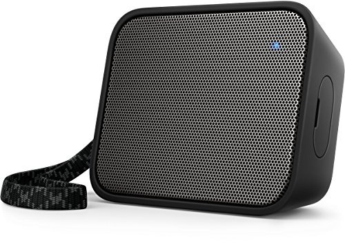Philips BT110B PixelPop - Altavoz portátil inalámbrico (Bluetooth, a Prueba de Salpicaduras, Correa incluida, batería Recargable), Color Negro