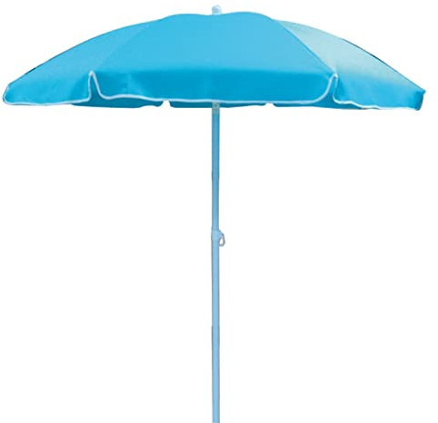 Solero - Parasol de plage, diamètre 180 cm, avec housse de transport - Bleu ciel - -