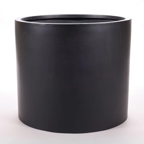 Elegant Einrichten Pflanzkübel Fiberglas, zylindrisch D60xH50cm schwarz-matt.