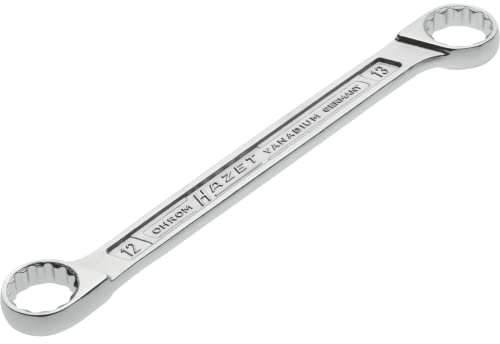 Hazet 610N-12X13 Chiave a Doppio Anello, Argento, Apertura Chiave 12 X 13, Lunghezza 139 mm