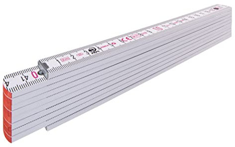 STABILA 1334 Holz-Gliedermaßstab Type 1707, 2 m, weiß, metrische Skala