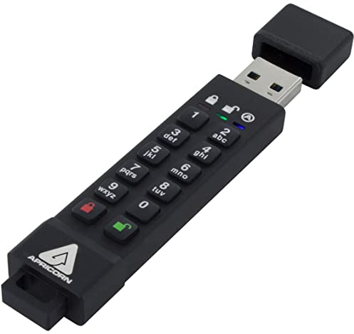 Apricorn Aegis Secure Key 3Z 16GB 256-bit AES XTS Hardware Encrypted FIPS 140-2 Level 3 Validated Secure USB 3.0 Flash Drive (ASK3Z-16GB) , Black