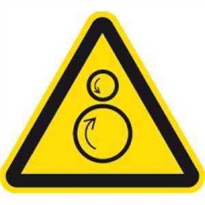 Warnschild: Warnung vor gegenläufigen Rollen nach ISO 7010 5cm sl Folie, Bogen = 6 Stück gemäß ISO 7010, W025