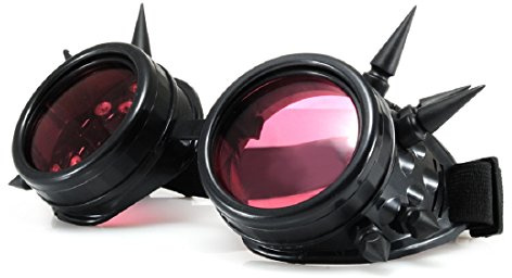 4sold Lunettes de Soleil Cyber Design à Pics Style Punk Noir Noir Taille Universelle