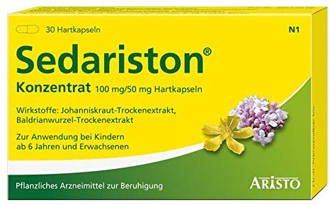 Sedariston® Konzentrat bei Unruhe, Stress, Anspannung, Schlafstörungen, pflanzliches Arzneimittel aus Johanniskraut + Baldrian, 30 Stk