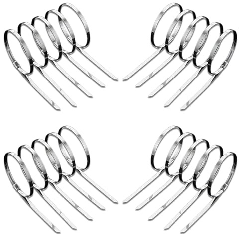 20x Stainless Steel Cable Ties WRAP, Heavy-Duty SS304, 4.6mm x 360mm, Anti-Corrosive, Fire-Resistant, Self-Locking for Industrial, Marine & Outdoor Use