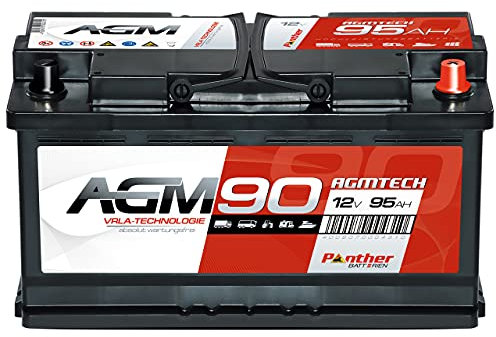 Panther Solarbatterie AGM90 12V 90Ah 900A Auto Versorgung Boot Reha Batterie