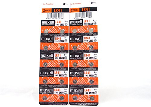 20 Maxell AG3/LR41/192/392 Pile Bouton Alkaline Pile alcaline, Lot de 2 x 10, Longue durée de Vie (Durée de Vie Date markiert)