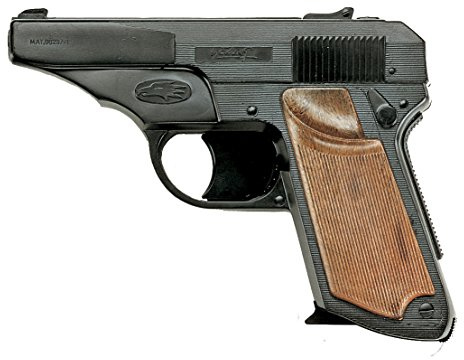 EDISON Giocattoli Falcon: Spielzeugpistole für Zündplättchen, robuste Qualität, für 13-Schuss-Streifenmunition, 14.5 cm, schwarz (E0237/34)