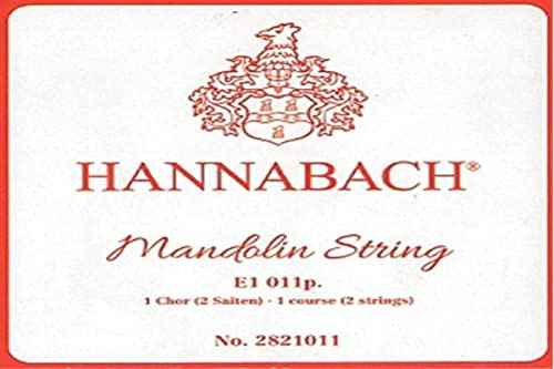 Hannabach Mandolin strängar, enkelsträng E.011 – 2821011, för mensur 330 – 350 mm, parvis